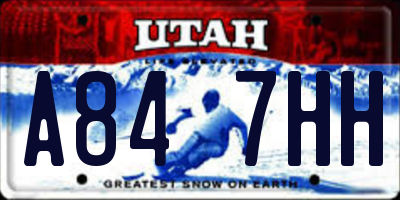 UT license plate A847HH