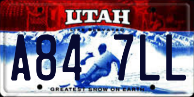 UT license plate A847LL
