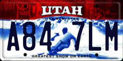 UT license plate A847LM