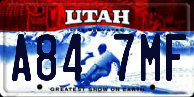 UT license plate A847MF