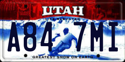 UT license plate A847MI