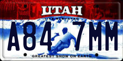 UT license plate A847MM