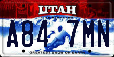 UT license plate A847MN