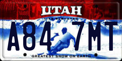 UT license plate A847MT