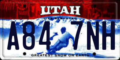 UT license plate A847NH