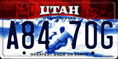 UT license plate A847OG