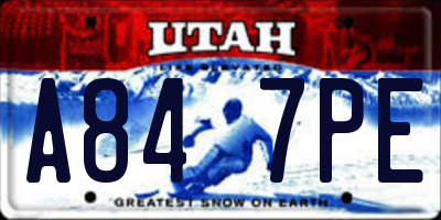 UT license plate A847PE