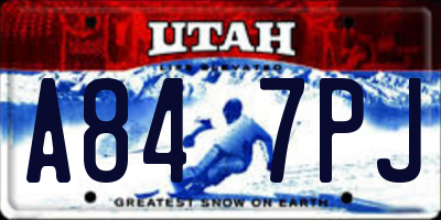 UT license plate A847PJ