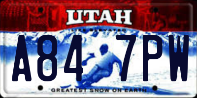 UT license plate A847PW