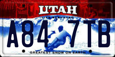 UT license plate A847TB