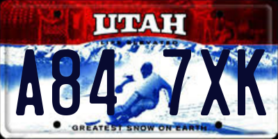 UT license plate A847XK