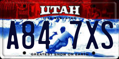 UT license plate A847XS