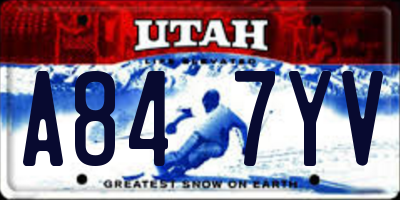 UT license plate A847YV