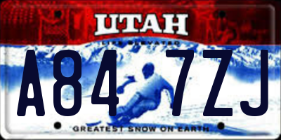 UT license plate A847ZJ