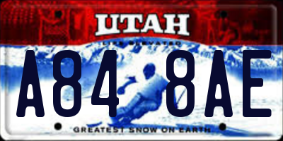 UT license plate A848AE