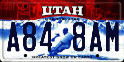 UT license plate A848AM
