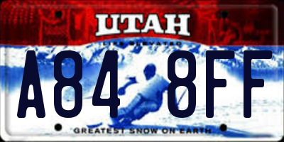 UT license plate A848FF