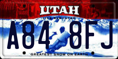 UT license plate A848FJ