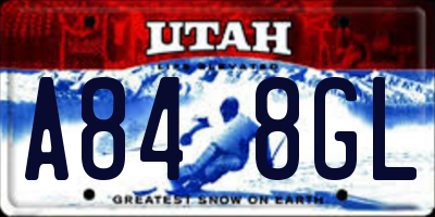UT license plate A848GL