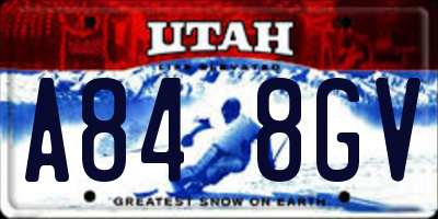UT license plate A848GV