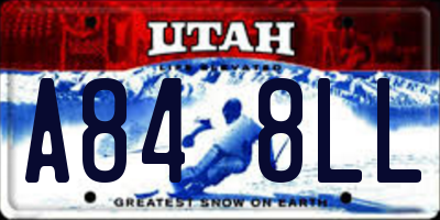 UT license plate A848LL