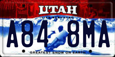 UT license plate A848MA