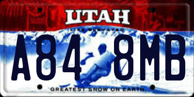 UT license plate A848MB