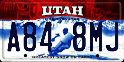UT license plate A848MJ