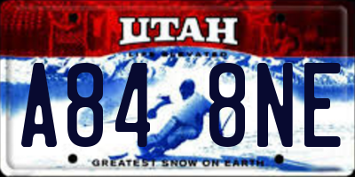 UT license plate A848NE