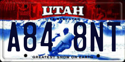 UT license plate A848NT