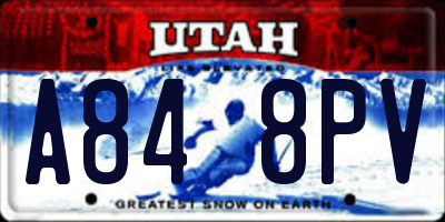 UT license plate A848PV