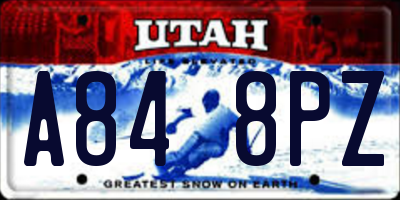 UT license plate A848PZ