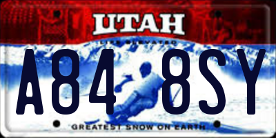 UT license plate A848SY