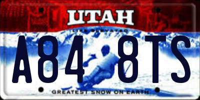 UT license plate A848TS