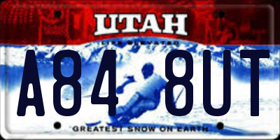 UT license plate A848UT