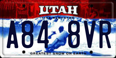 UT license plate A848VR