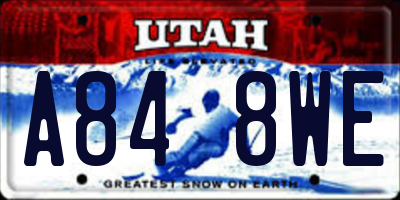 UT license plate A848WE