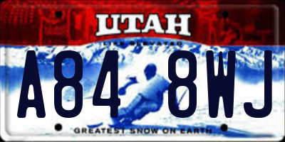 UT license plate A848WJ