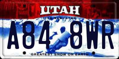 UT license plate A848WR
