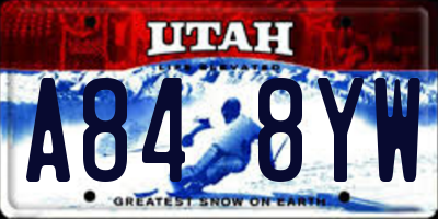 UT license plate A848YW