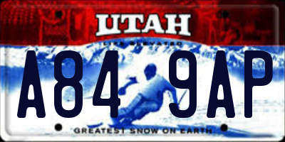 UT license plate A849AP