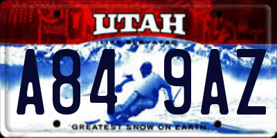 UT license plate A849AZ