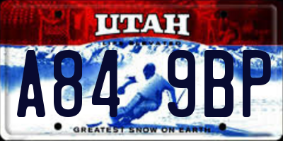 UT license plate A849BP