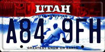 UT license plate A849FH