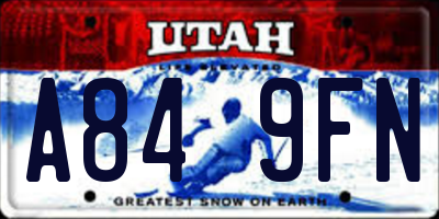 UT license plate A849FN
