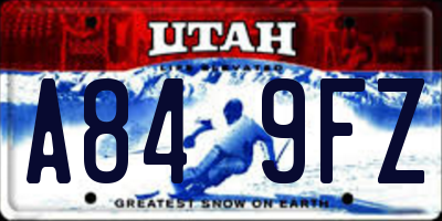 UT license plate A849FZ