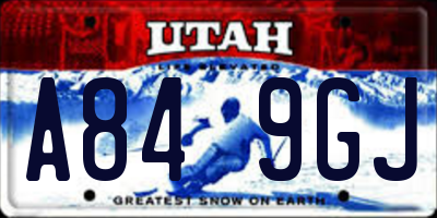UT license plate A849GJ