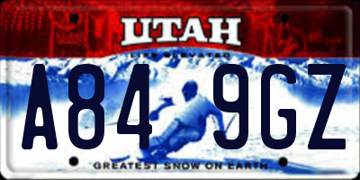 UT license plate A849GZ