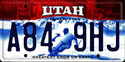 UT license plate A849HJ