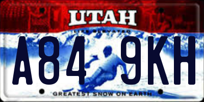 UT license plate A849KH